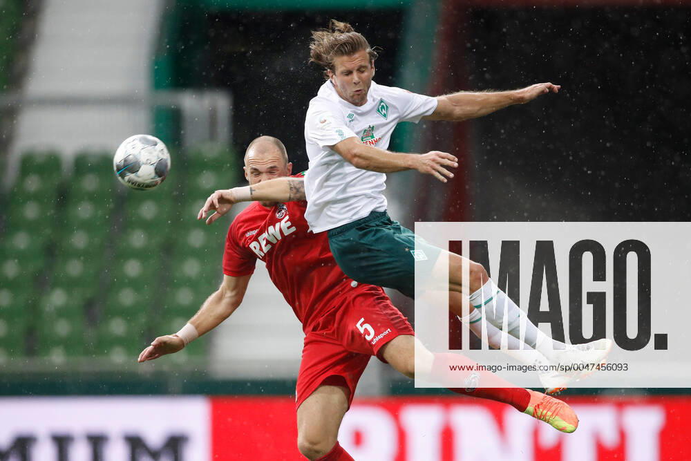 SV Werder Bremen vs 1 FC Koeln 27 06 2020, wohninvest WESERSTADION, Bremen, league game, 1 Bundesliga, SV Werder Bremen vs 1 FC Koeln, in the picture from l Rafael Czichos 5, Koeln , Niclas Fuellkrug 11, Bremen Foto Joachim Sielski Sielski Press Pool Sielski DFL regulations prohibit any use of photographs as image sequences and or quasi video National and international News Agencies OUT Bremen wohninvest WESERSTADION Bremen Germany Poolfoto Joachim Sielski Sielski-Press POOL Sielski ,