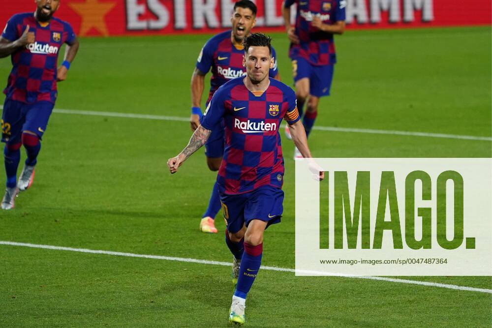 English La Liga soccer match FC Barcelona vs Atletico de Madrid at Camp Nou Stadium, Barcelona, June 30, 2020 Messi celebrates a goal La Liga Cordon Press Cordon Press xx xFUTBOLxTEMPORADAx2019-2020x