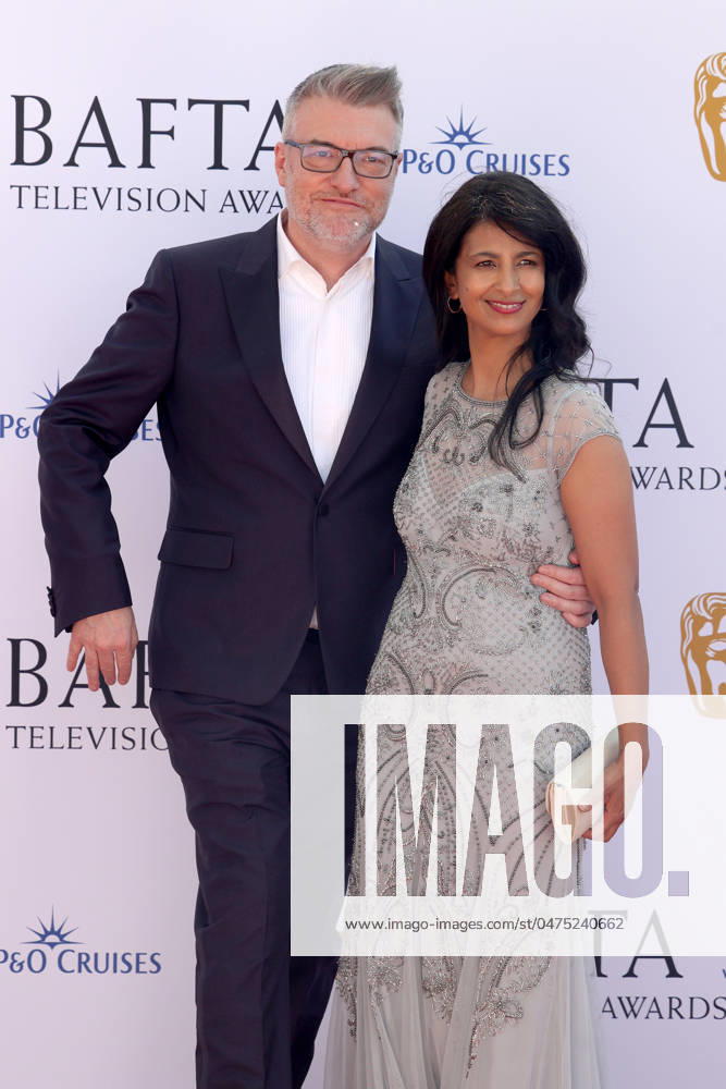 Charlie Brooker and Konnie Huq attend the 2024 BAFTA Television Awards with P&O Cruises at The Royal Festival Hall in London. MAY 12th 2024 CMYx24168