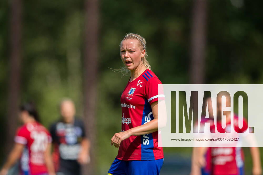 Vittsjös Kajsa Lind under fotbollsmatchen i Damallsvenskan mellan Vittsjö och Linköping den 5 juli 2020 i Vittsjö.
