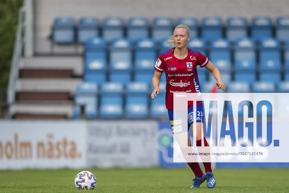Vittsjös Kajsa Lind under fotbollsmatchen i Damallsvenskan mellan Vittsjö och Linköping den 5 juli 2020 i Vittsjö.