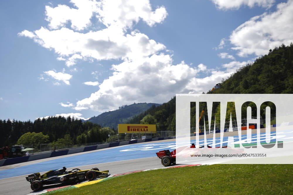 Motorsports: FIA Formula One World Championship, WM, Weltmeisterschaft 2020, Grand Prix of Austria, 3 Daniel Ricciardo (AUS, Renault DP World F1 Team), 5 Sebastian Vettel (GER, Scuderia Ferrari Mission Winnow), Spielberg Austria