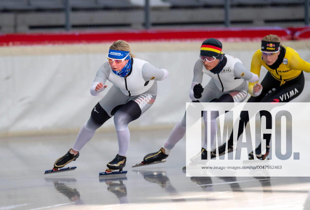 ICE QUICK RUN SUMMER ICE Claudia PECHSTEIN, Lennart JASCH and Carlijn Eighth Eect NED on 08 07 2020 during the summer ice Training in the Max Aicher Arena, Inzell, Germany Photo ERNST WUKITS