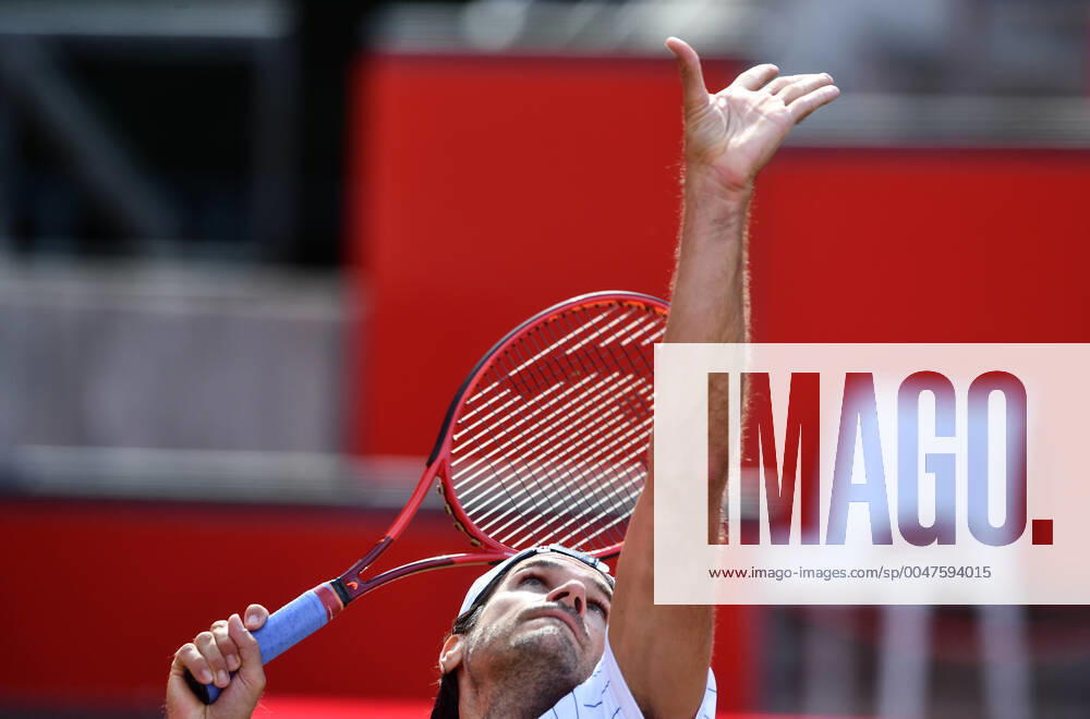 Tommy Haas GER , serving Tommy Hass GER vs Jannik Sinner Bett1ACES tennis tournament tennis tournament, tennis tournament, ladies and gentlemen on LTTC Tot Weiss facility at Steffi Graf Stadium Berlin