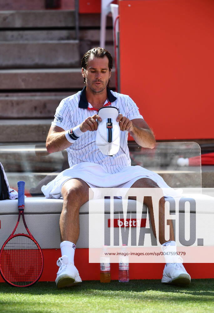 Tommy Haas GER during a break Tommy Hass GER vs. Jannik Sinner ITA Bett1ACES tennis tournament tennis tournament, tennis tournament, ladies and gentlemen on LTTC Tot Weiss facility at Steffi Graf Stadium Berlin