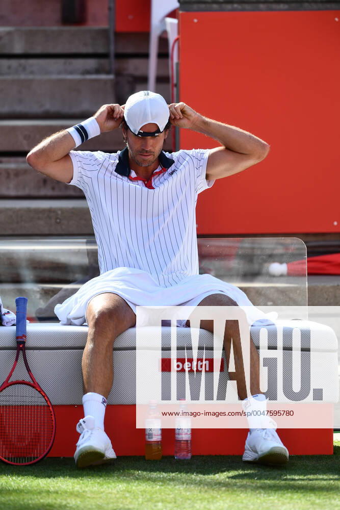 Tommy Haas GER during a break Tommy Hass GER vs. Jannik Sinner ITA Bett1ACES tennis tournament tennis tournament, tennis tournament, ladies and gentlemen on LTTC Tot Weiss facility at Steffi Graf Stadium Berlin