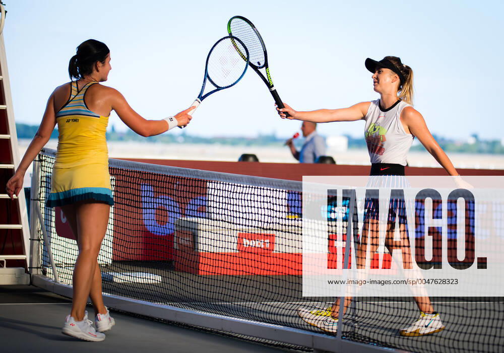 Anastasija Sevastova of Latvia & Elina Svitolina of the Ukraine in action during Day 5 of the 2020 bett1ACES exhibition tournament Berlin GERMANY - ZUMAa181 20200718_zaa_a181_082