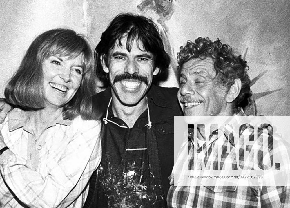 Anne Meara, artist Peter Max and Jerry Stilller Anne Meara, artist Peter Max and Jerry Stilller 1983 Photo By Hal Goldenberg PHOTOlink. USA