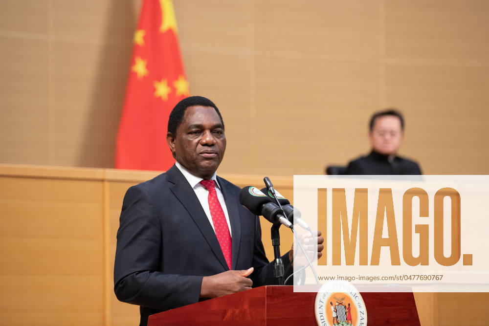 (240517) -- LUSAKA, May 17, 2024 -- Zambian President Hakainde Hichilema delivers a speech during the China-Zambia High-Quality Development Forum in Lusaka, Zambia, May 15, 2024. A forum to promote cooperation between China and Zambia opened here Wednesday with China s pledge to build on past successes to open new horizons of cooperation through high-quality development. ) ZAMBIA-LUSAKA-CHINA-HIGH-QUALITY DEVELOPMENT FORUM PengxLijun