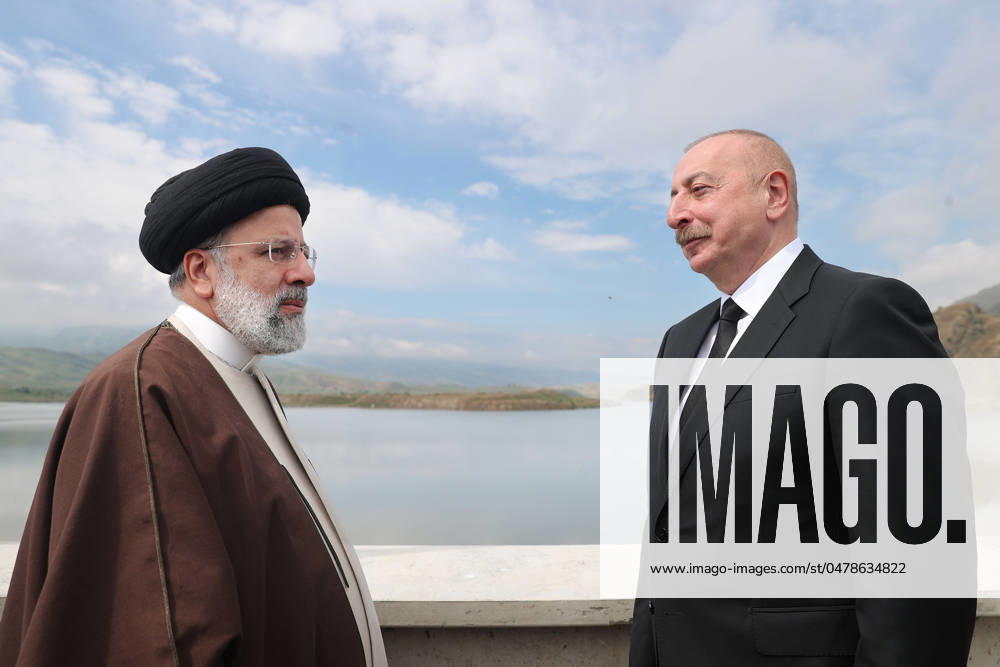 Aserbaidschan, Ebrahim Raisi trifft Ilham Alijew May 19, 2024, Jabrayil, Azerbaijan: Iranian President EBRAHIM RAISI (L) and Azerbaijan President ILHAM ALIYEV (R) visit various parts of the dam s crest. Raisi and Aliyev visited the construction site of the Qiz Qalasi joint dam at the zero point of the border on the Aras River on Sunday morning. They toured the various parts of the dam, were briefed by those involved in the project implementation, and were informed about the construction details and the benefits of its operation. Jabrayil Azerbaijan - ZUMAi98_ 20240519_zih_i98_007