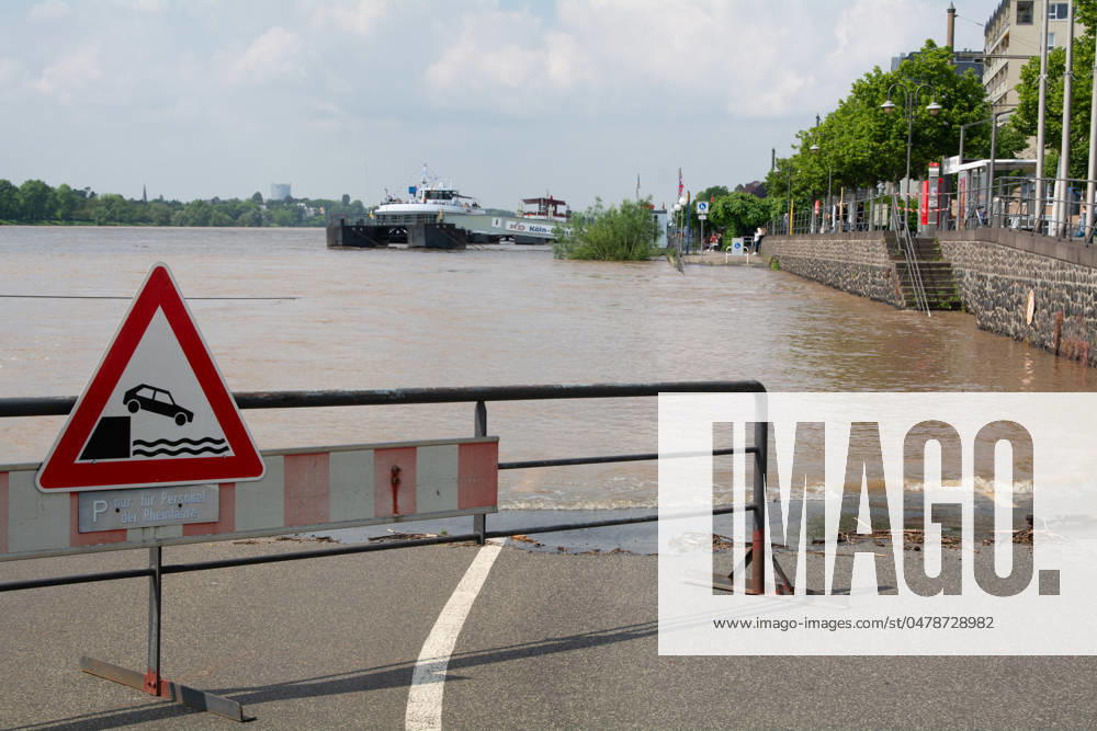 Rhine River Rise In And Around Bonn After Heavy Rainfall In Saarland A general view of the flood situation is being seen along the Rhine River in Koenigswinter near Bonn, Germany, on May 19, 2024. Bonn Germany
