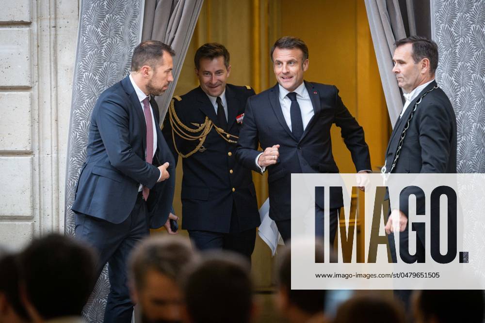 Emmanuel Macron, president de la Republique, lors du rassemblement des talents Francais de lintelligence artificielle palais de lElysà e à Paris Emmanuel Macron, president de la Republique, during the gathering of French talents in Artificial Intelligence at the Elysà e Palace in Paris on May 21, 2024 Eric Tschaen Bestimage Emmanuel Macron, President of the Republic, during the gathering of French talents in Artificial Intelligence at the Elysà e Palace in Paris on May 21, 2024 Paris France