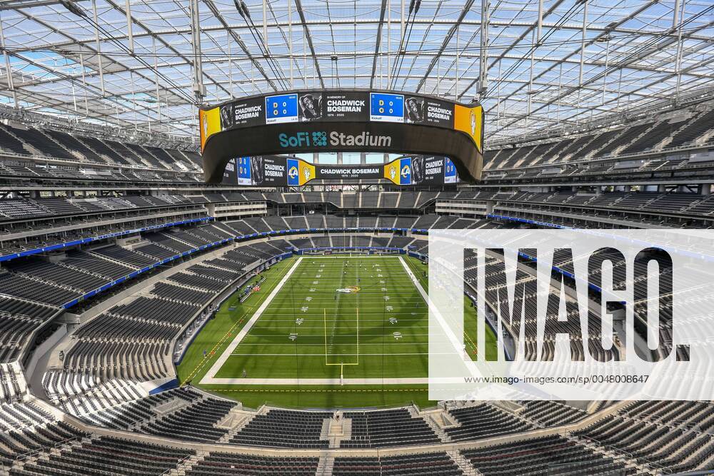INGLEWOOD, CA - AUGUST 29: South stadium view during the Los Angeles Rams scrimmage on Aug 29, 2020, at SoFi Stadium in Inglewood, CA. (Photo by Jevone Moore Icon Sportswire) NFL, American Football Herren, USA AUG 29 Rams Scrimmage Icon201029099
