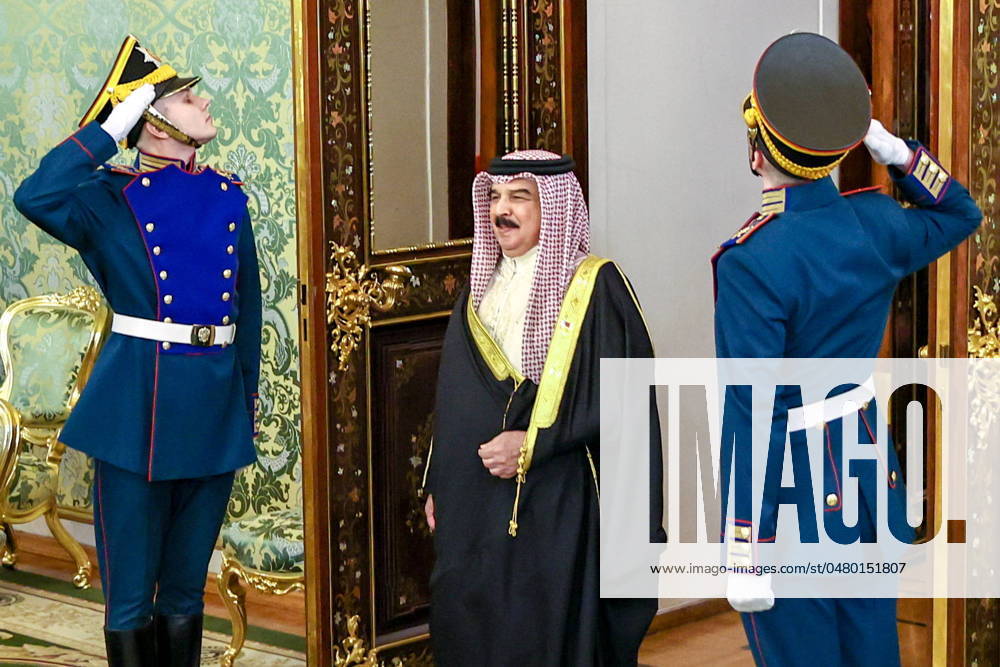 RUSSIA, MOSCOW - MAY 23, 2024: King of the Kingdom of Bahrain Hamad bin Isa Al Khalifa during a meeting with Russiaâ€s President Vladimir Putin at the Grand Kremlin Palace. Mikhail Tereshchenko POOL TASS 70371522