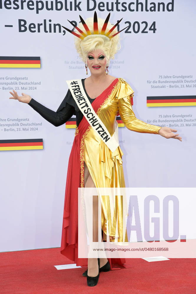 Olivia Jones at the state ceremony to mark 75 years of the Basic Law at the forum between the Bundestag and the Chancellery Berlin, 23 05 2024 Foto:xF.xFuturexImagex staatsakt_4512