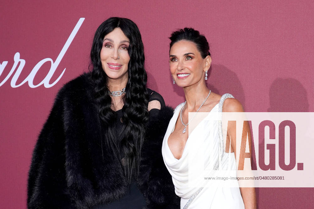 Cher and Demi Moore at the Amfar Gala on 23 05 2024 as part of the 77 Film Festival in Cannes Cannes Film Festival 2024 Amfar Gala
