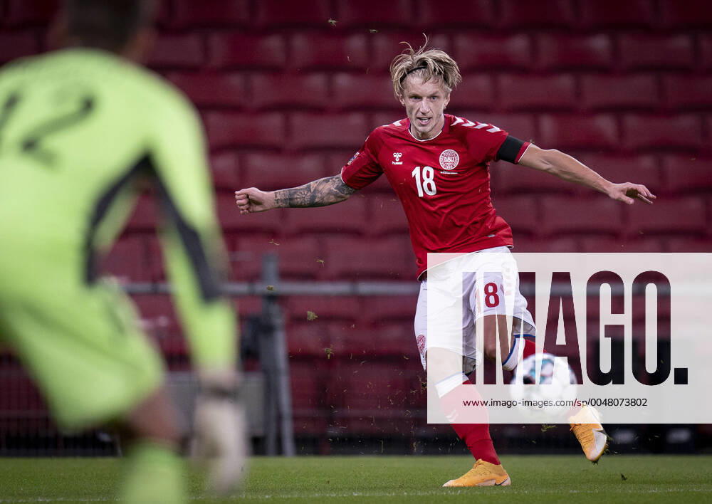 Denmarks Daniel Wass during the Nations League match between Denmark and Belgium in the Park in Copenhagen on Saturday 5 September 2020, Copenhagen Denmark,