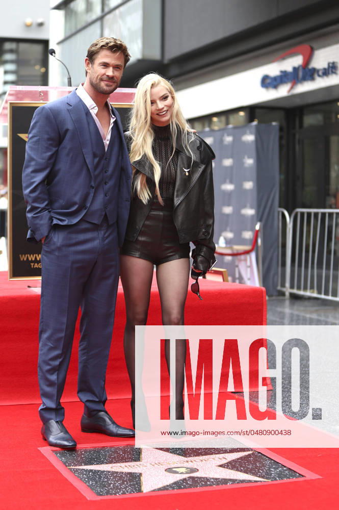 Chris Hemsworth and Anya Taylor Joy at the ceremony to award a star to Chris Hemsworth on the Hollywood Walk of Fame Los Angeles, 23 05 2024 Foto:xJ.xFuturexImagex hemsworth_4523