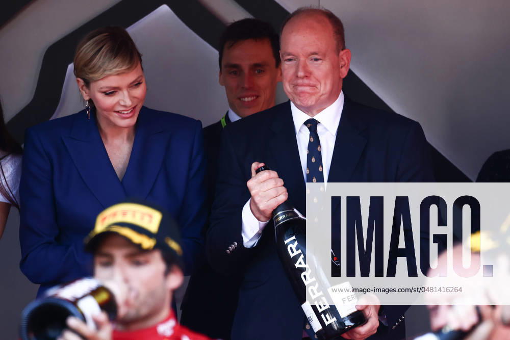 Prince Albert II of Monaco and Princess Charlene of Monaco celebrate on the podium after the F1 Grand Prix of Monaco at Circuit de Monaco on May 26, 2024 in Monte-Carlo, Monaco. Monte Carlo Monaco - ZUMAz156 20240526_zip_z156_070