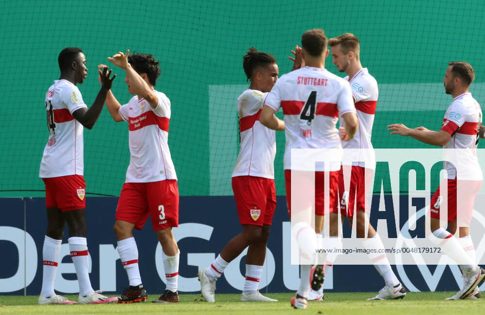 13 09 20 FC Hansa Rostock VfB Stuttgart Deutschland, Rostock, 13 09 2020, Football, DFB Pokal, Season 2020 2021, 1 Round, FC Hansa Rostock VfB Stuttgart li Silas Wamangituka VfB Stuttgart Jubel Tor 0 1 Wamangituka, DFL DFB REGULATIONS PROHIBIT ANY USE OF PHOTOGRAPHS AS IMAGE SEQUENCES AND OR QUASI VIDEO