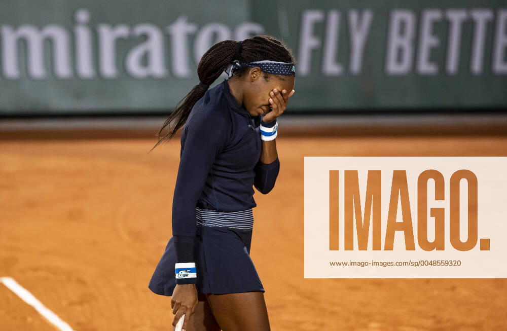 Cori Coco Gauff USA reacts angry, anger, disappointed, disappointment, emotion Tennis French Open 2020 Grand Slam Roland Garros Paris France 30 September 2020