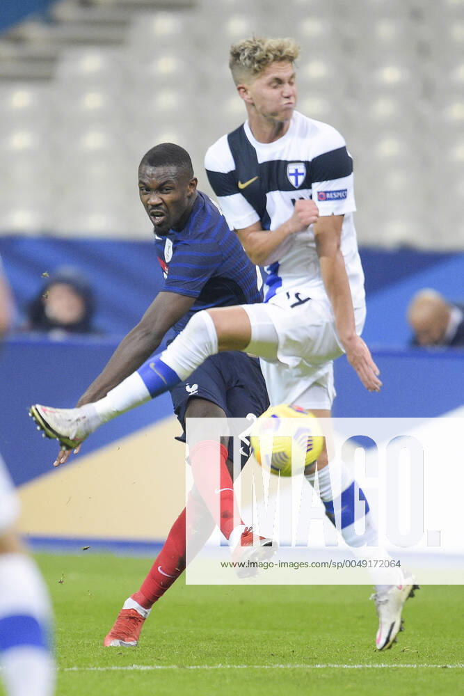Marcus Thuram (France) vs Onni Valakari (Finlande) FOOTBALL : France vs Finlande - Match Amical - stade de France - 11 11 2020 JBAutissier Panoramic