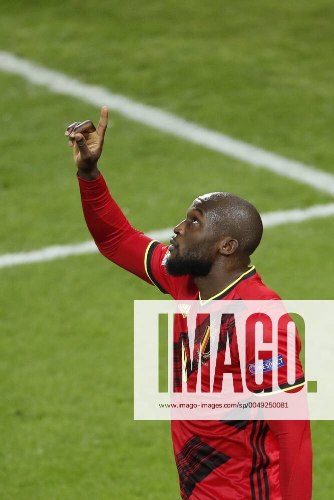 LEUVEN, BELGIUM - NOVEMBER 18 : Romelu Lukaku forward of Belgium celebrates after scoring during the UEFA Nations League group stage final tournament - league A - group 2 match between Belgium and Denmark at the King Power at Den Dreef Stadium on November 18, 2020 in Leuven, Belgium, 18 11 2020 FOOTBALL : Belgique vs Danemark - UEFA Nations League - Louvain - 18 11 2020 PhotoNews Panoramic