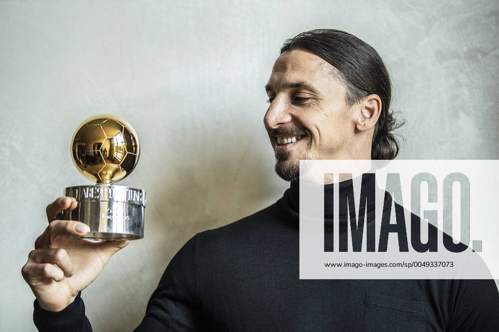Zlatan Ibrahimovic won Swedish football s Golden Ball 2020 for a record extending 12th time in an online awards ceremony held in Stockholm, Sweden, on Monday November 24, 2020 Zlatan was photgraphed in Milan with the award Milano ITALY