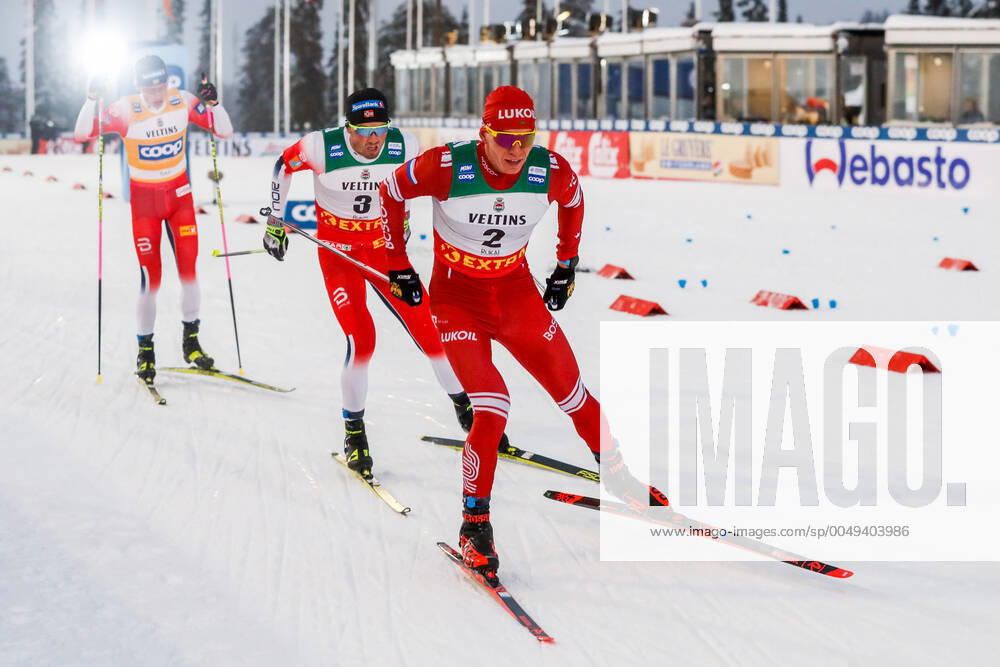 Johannes Hosflot Klaebo of Norway, Emil Iversen of Norway and Alexander Bolshunov of Russia during the men s Cross Country Skiing 15 km during the FIS Cross Country World Cup on November 29, 2020 in Ruka Photo Tomi Hänninen BILDBYRAN COP 211 XX0010 skidor cross country skiing fis world cup ruka men s 15 km bbeng,