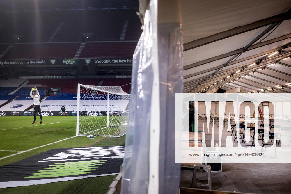 Covid 19 test center is set up for the Park Before the Superliga match between FCK OB in the Park, Sunday 20 December 2020, Copenhagen Denmark