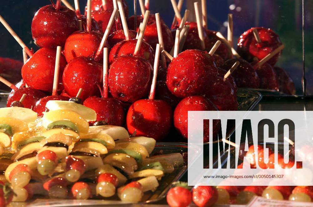 Kandierte Früchte auf einem Berliner Weihnachtsmarkt
