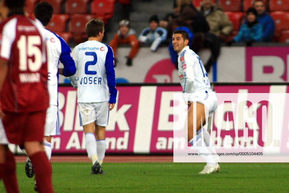 Fussball Super League Grasshopper Club Zürich - AC Bellinzona 7:0 Torjubel Davide Calla (Grasshopper) o0 Sponsor, Werbepartner, Werbung, Wirtschaft Blick