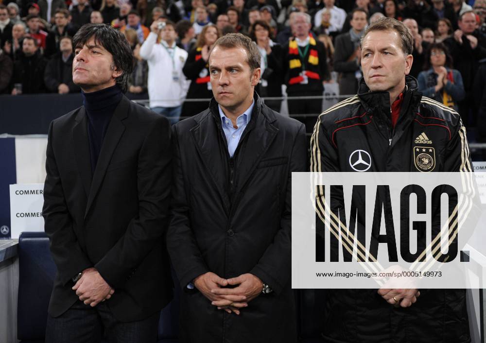 Fussball Länderspiel, Testspiel, DEUTSCHLAND - ELFENBEINKÜSTE 2-2, v.li. Bundestrainer Joachim Löw (Deutschland), Assistenztrainer Hans Dieter Flick (Deutschland) und Torwarttrainer Andreas Köpke (Deutschland) Hansi