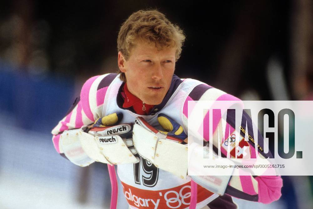 Pirmin Zurbriggen (Schweiz) Alpiner Skilauf OS Winter Herren Olympische Winterspiele Calgary 1988, Spiele, Ski Alpin, Skisport, Riesenslalom Einzelbild Nakiska