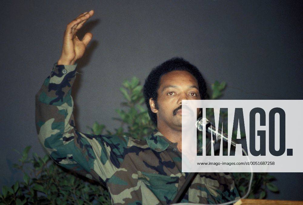 Politiker Jesse Jackson (USA) anlässlich eines Besuchs der Soldaten der US- Army in Kaiserslautern
