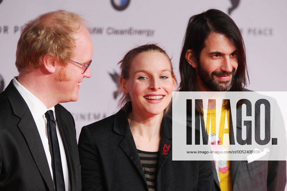 Wir sind Helden - V.l.n.r.: Jean-Michel Tourette und Sängerin Judith Holofernes mit Ehemann Pola Roy (Schlagzeuger) anlässlich der UNICEF-Gala - Cinema for Peace 2008 - im Rahmen der 58. Internationalen Filmfestspiele in Berlin