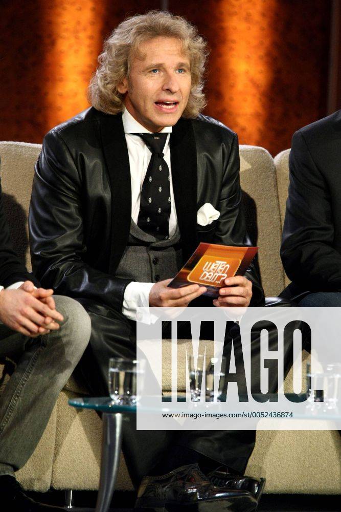 Moderator Thomas Gottschalk während der ZDF-Fernsehshow - Wetten, dass...? - in Halle