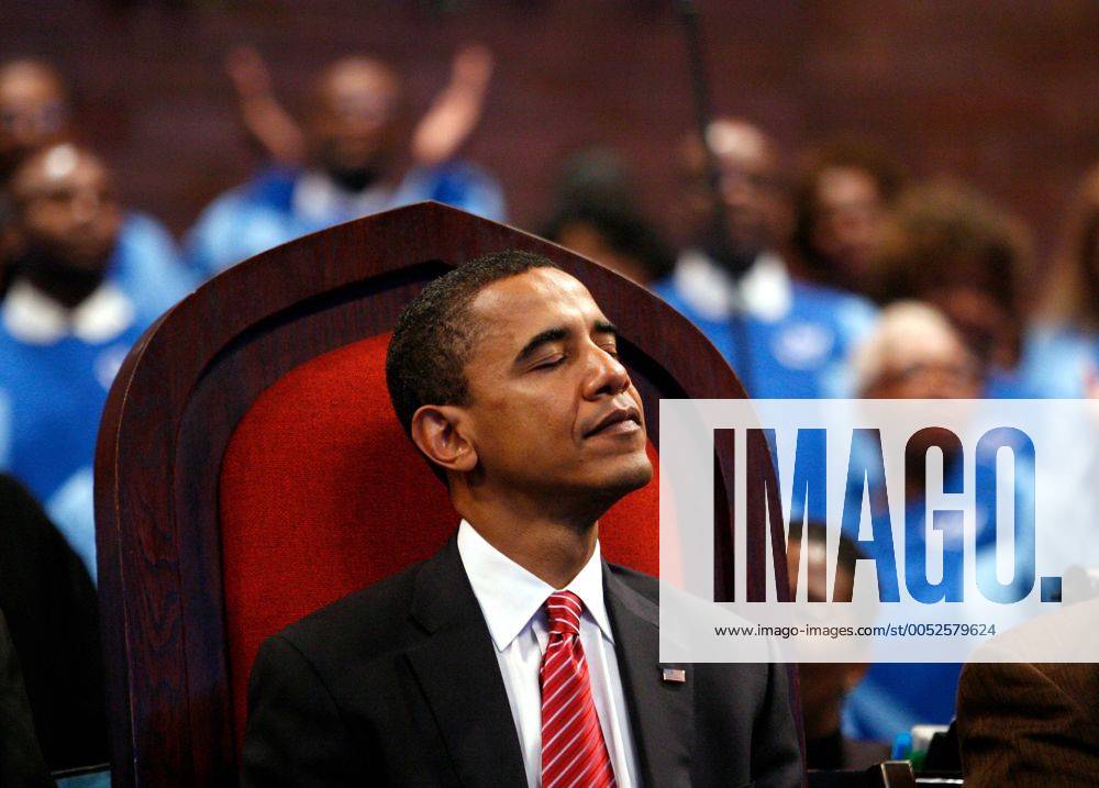 Präsidentschaftskandidat Barack Obama (USA Demokraten Senator Illinois) anlässlich einer Rede in der Apostolischen Kirche von Chicago (CHI2008061511)