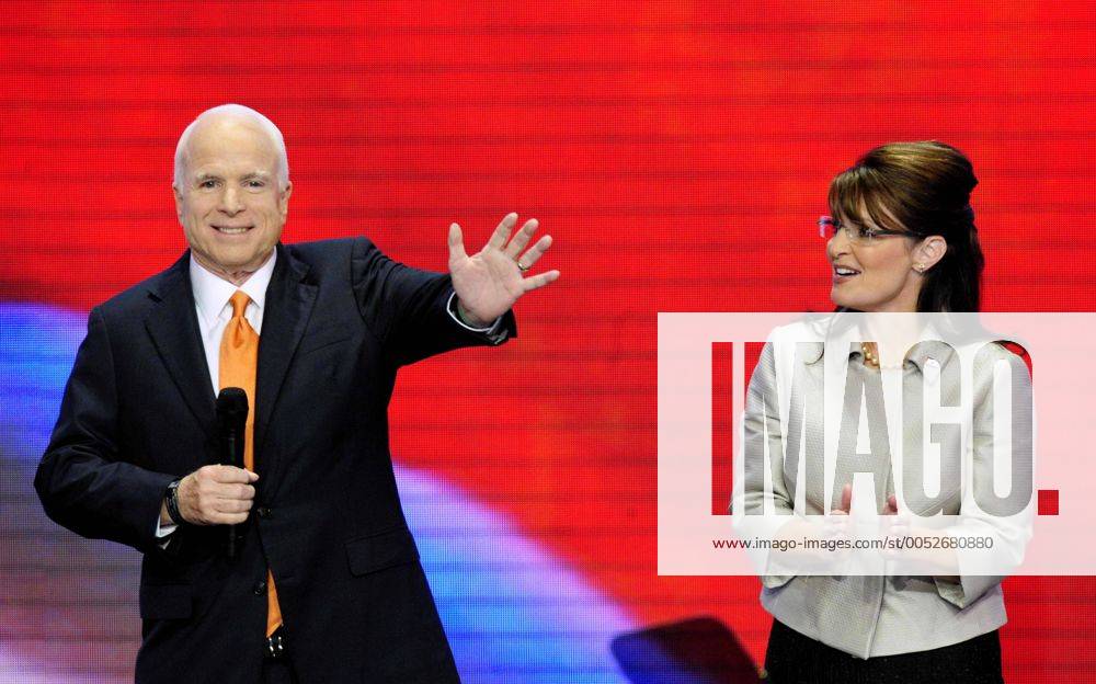 Präsidentschaftskandidat John McCain (USA Republikaner Senator) und Sarah Palin (USA Republikaner Gouverneur Alaska) anlässlich des Nominierungsparteitages der Republikaner in St. Paul -