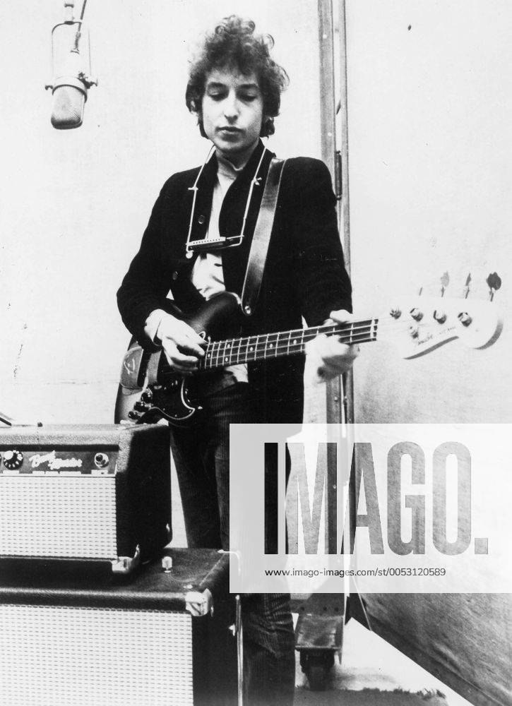 Sänger Bob Dylan in einem Tonstudio -