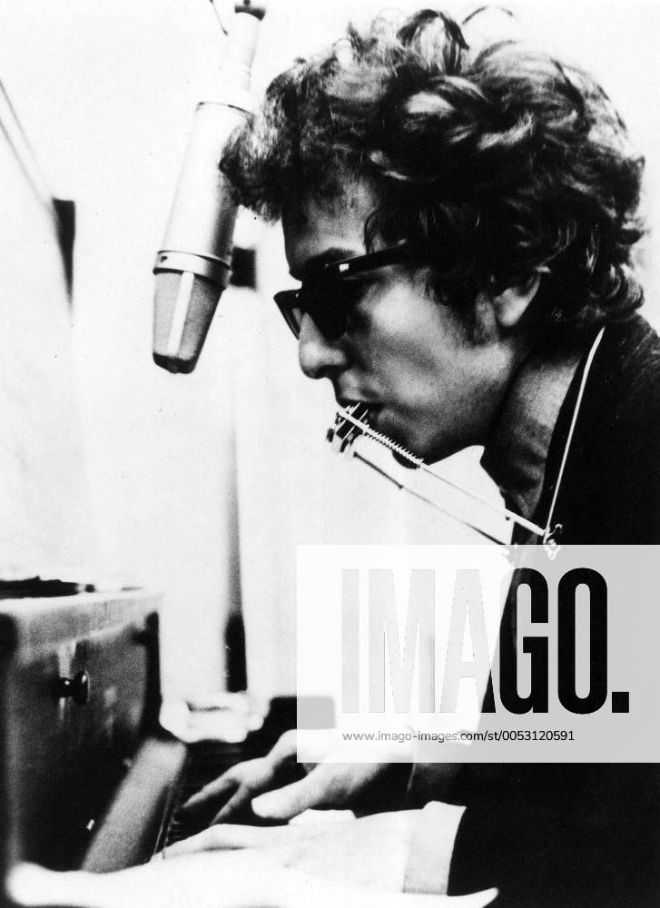 Sänger Bob Dylan in einem Tonstudio -