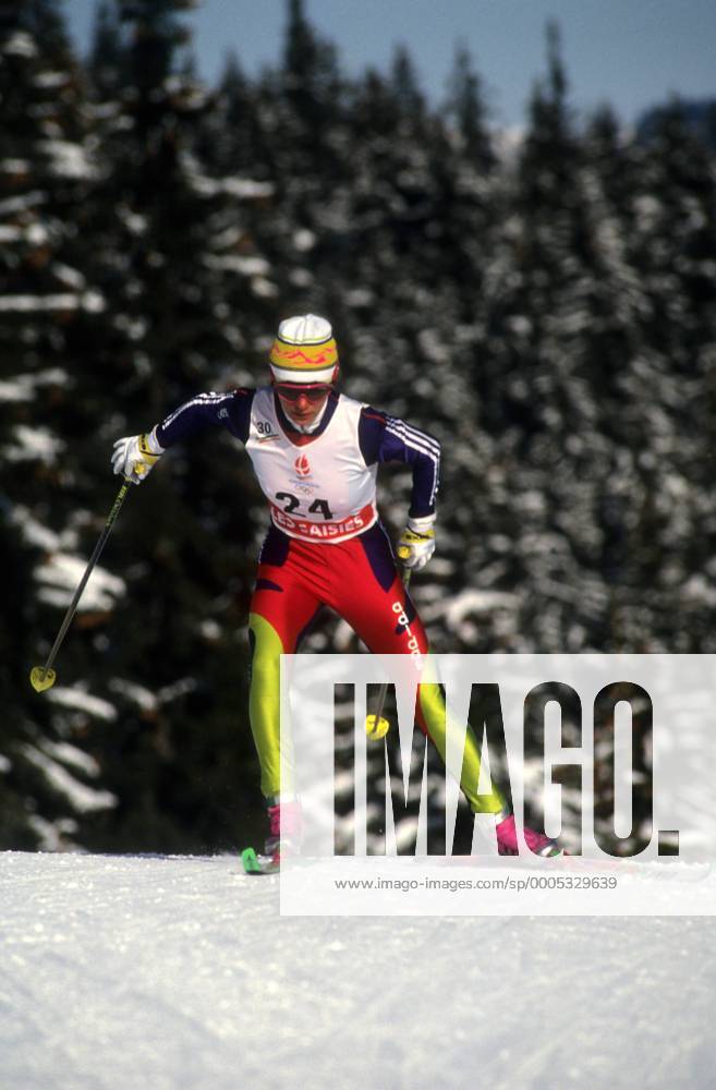 OLYMPIC LEGENDS: Larissa Lasutina Larissa Lasutina (GUS) Nordischer Skilauf OS Winter Damen Olympische Spiele 1992, Winterspiele, Ski Nordisch, Skisport, Langlauf Einzelbild Aufnahmedatum geschätzt Les Saisies