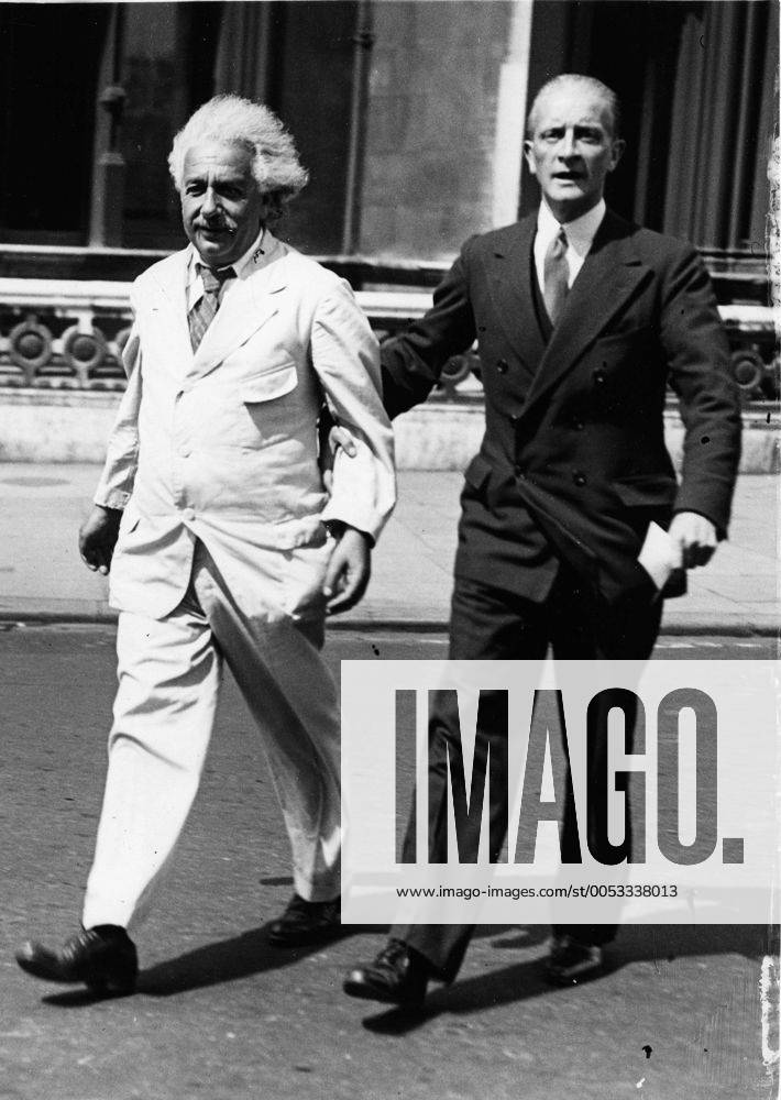 Jul 26, 1950; London, England, UK; Professor ALBERT EINSTEIN walking with Commander LOCKER LAMPSON. Albert Einstein aka Yousuf Karsh Albert Einstein (March 14, 1879 Ð April 18, 1955) was a German theoretical physicist regarded as the greatest scientist of the 20th century. He proposed the theory of relativity and made contributions to the development of quantum mechanics, statistical mechanics, and cosmology. He was awarded the 1921 Nobel Prize for Physics for his explanation of the photoelectric effect and for his services to Theoretical Physics. After his general theory of relativity was formulated in 1915. London UK - ZUMAk09