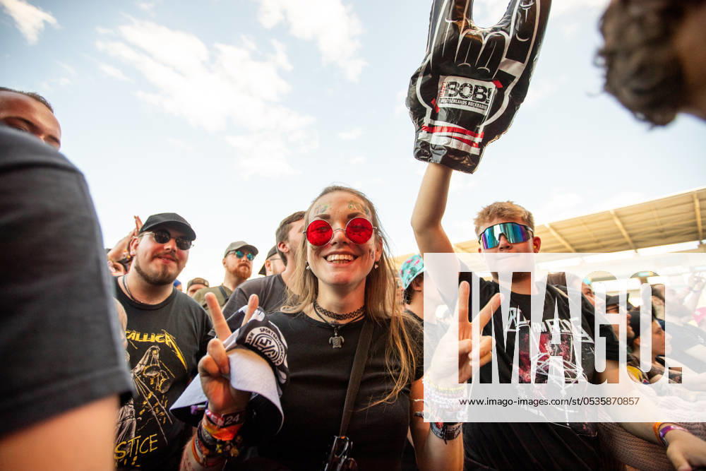 Fans during the performance of the American metalcore band Counterparts as part of the Rock am Ring 2024 festival at the Nürburgring Nürburg Nürburgring Rhineland-Palatinate Germany