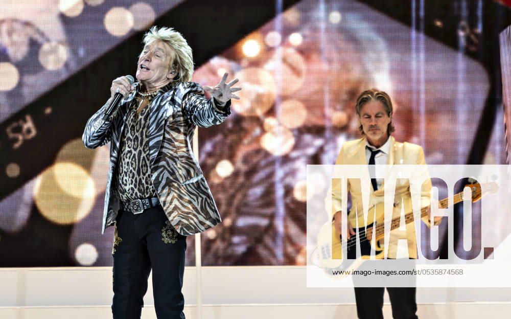 Rod Stewart on stage at Royal Arena during his One last time concert on Sunday, June 9, 2023 Photo Torben Christensen Scanpix 2024 , Copenhagen Denmark