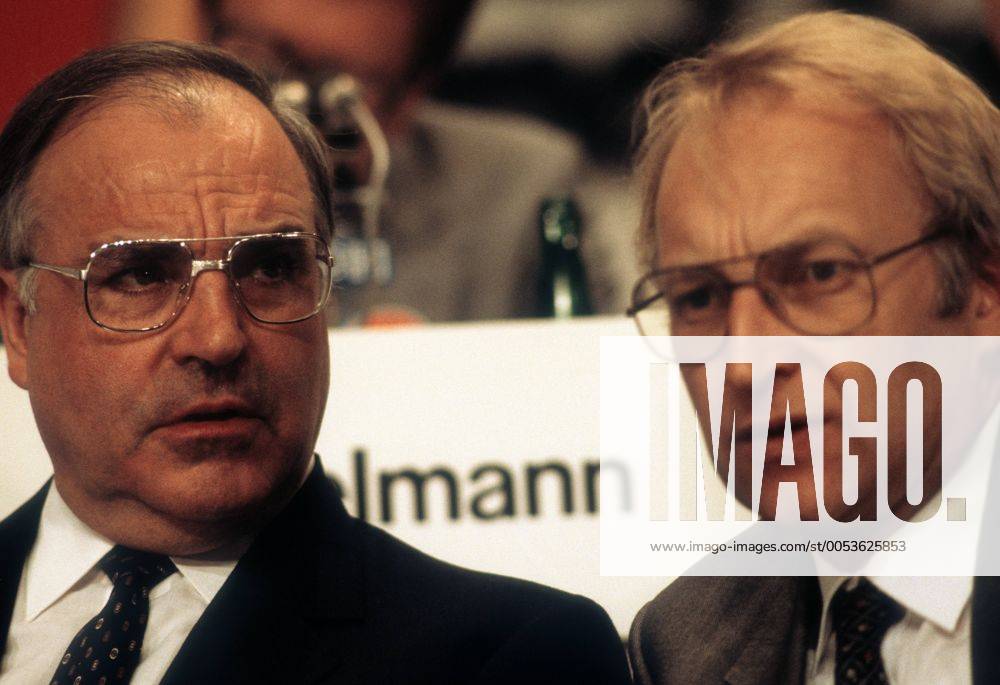 Bundeskanzler Helmut Kohl (li., BRD CDU) und Edmund Stoiber (BRD CSU)