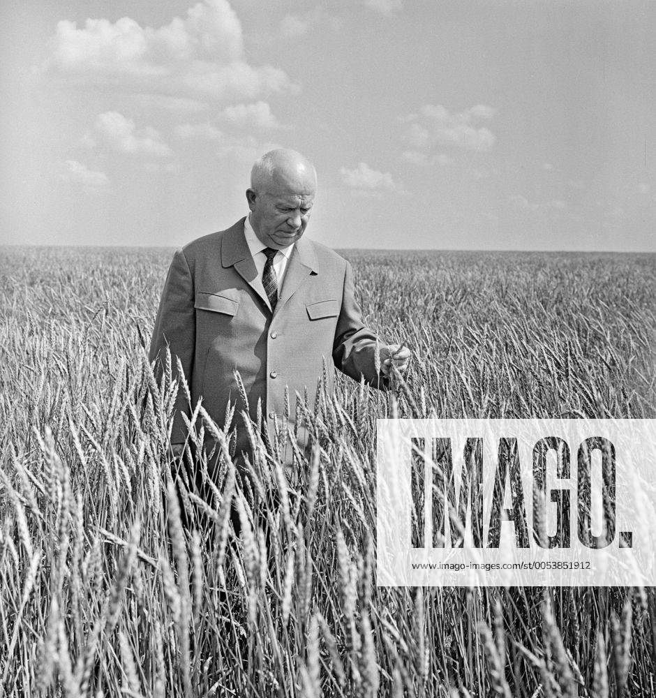 Tselinograd region. First Secretary of the Central Committee of the CPSU Nikita Khrushchev inspects Moskovsky state farm. Photo TASS Valentin Sobolev TASS_325566