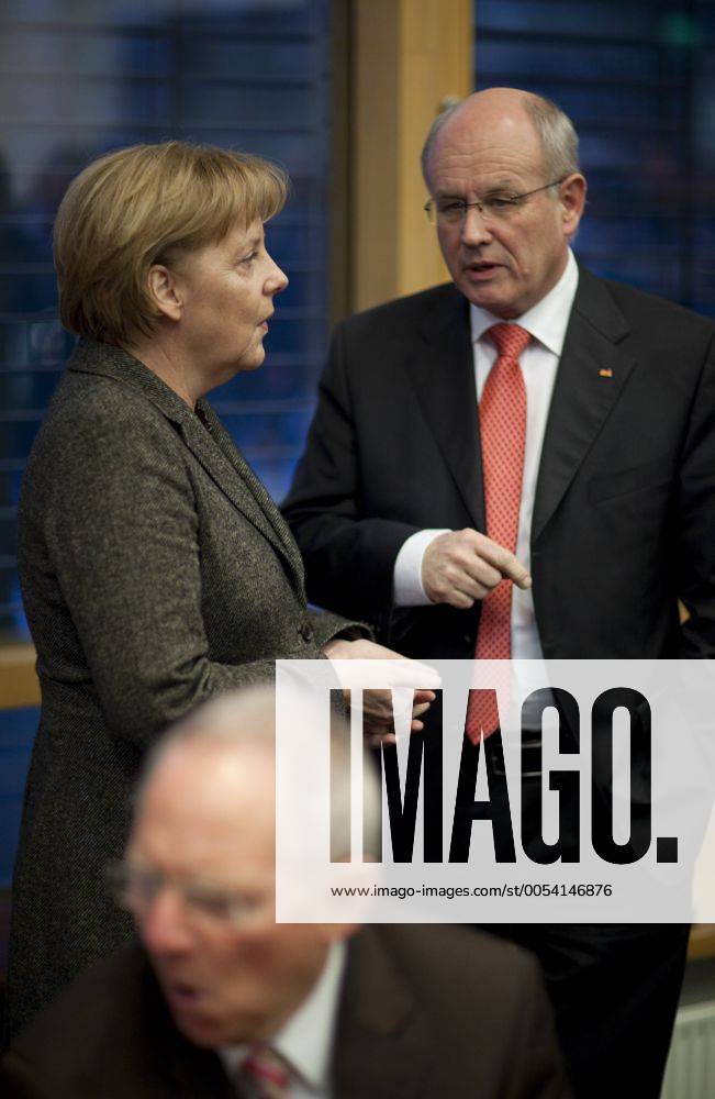 Deutschland, Berlin, Konrad Adenauer Haus, CDU Klausur, Angela Merkel und Volker Kauder, vorne Wolfgang Schäuble
