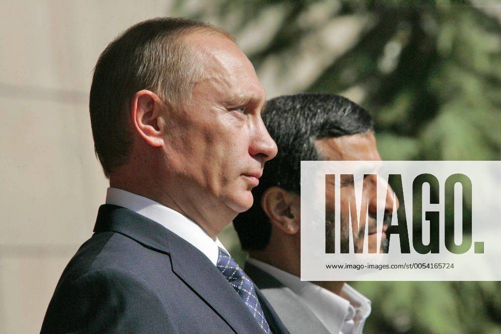 ITAR-TASS 108: TEHRAN, IRAN. OCTOBER 16. Russian President Vladimir Putin and Iran s leader Mahmoud Ahmadinejad (L-R) during a meeting in Tehran s Saadabad Palace, the venue of the 2007 Caspian Sea Summit. 519862