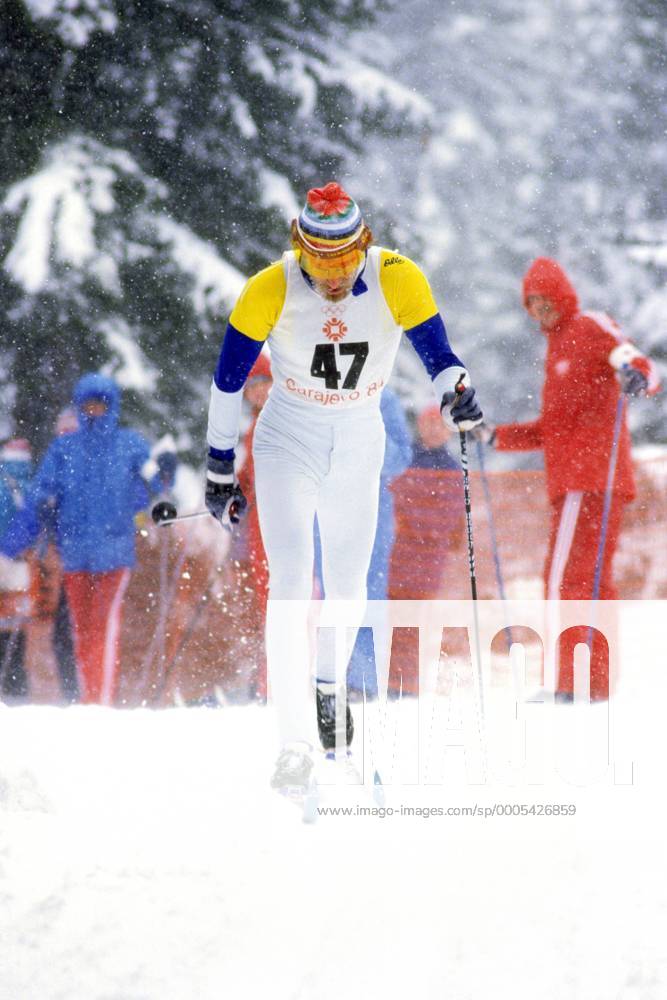 Thomas Wassberg (Schweden) Nordischer Skilauf OS Winter Herren Olympische Spiele 1984, Winterspiele, Ski Nordisch, Skisport Einzelbild Sarajevo